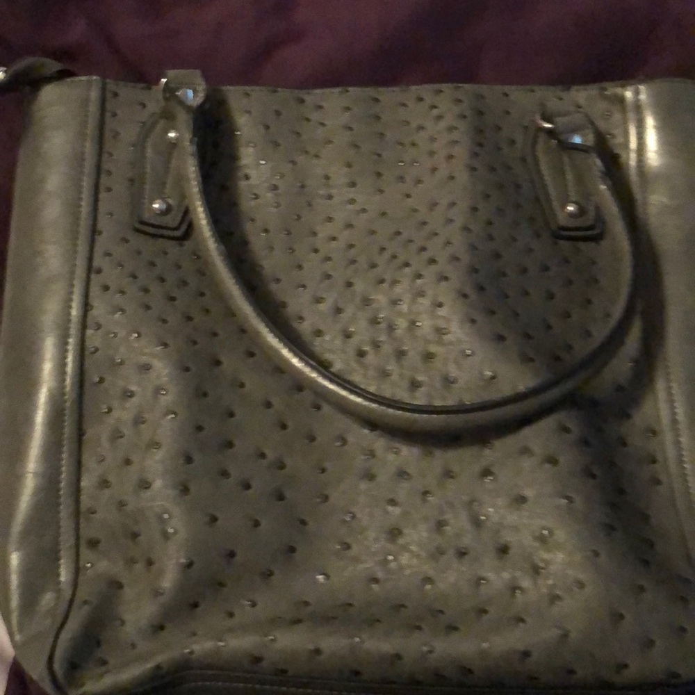 Gray leather Dressbarn bag